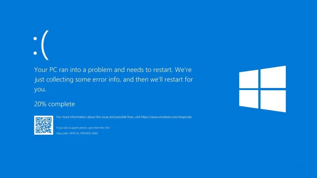 Microsoft Windows Crash info in Marathi