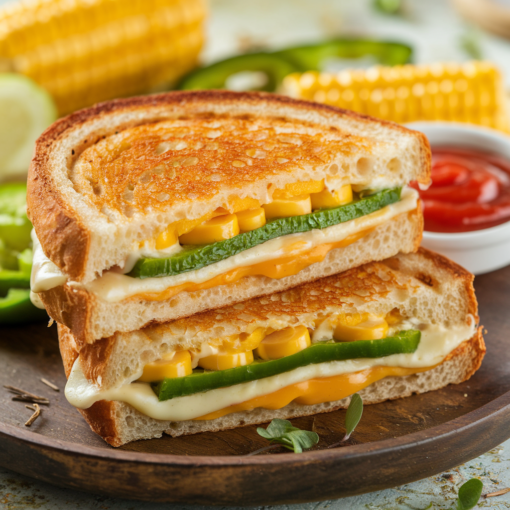 Corn Capsicum Cheese Sandwich Recipe Marathi